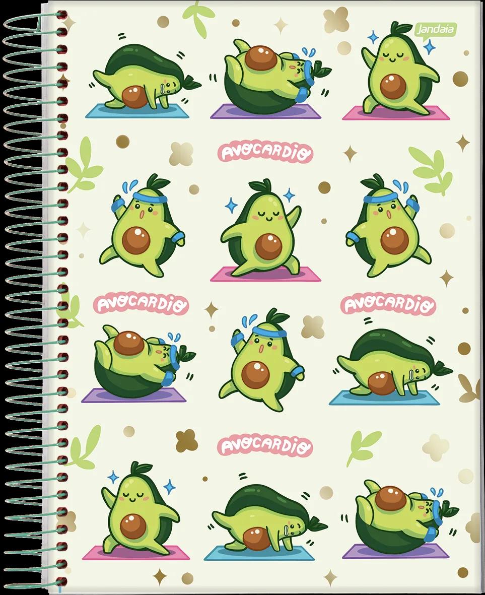 CADERNO ESPIRAL UNIVERSITÁRIO CAPA DURA 01 MATÉRIA 80 FOLHAS - AVOCADO — miniatura 3