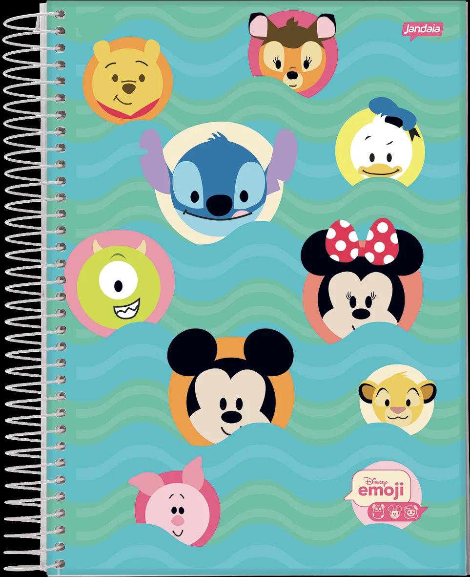 CADERNO ESPIRAL UNIVERSITÁRIO CAPA DURA 15 MATÉRIAS 240 FOLHAS - DISNEY EMOJI