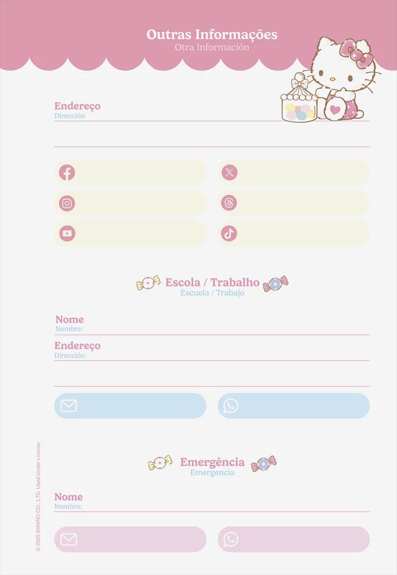 AGENDA DIARIA LOMBADA QUADRADA 117X162MM - HELLO KITTY — miniatura 3