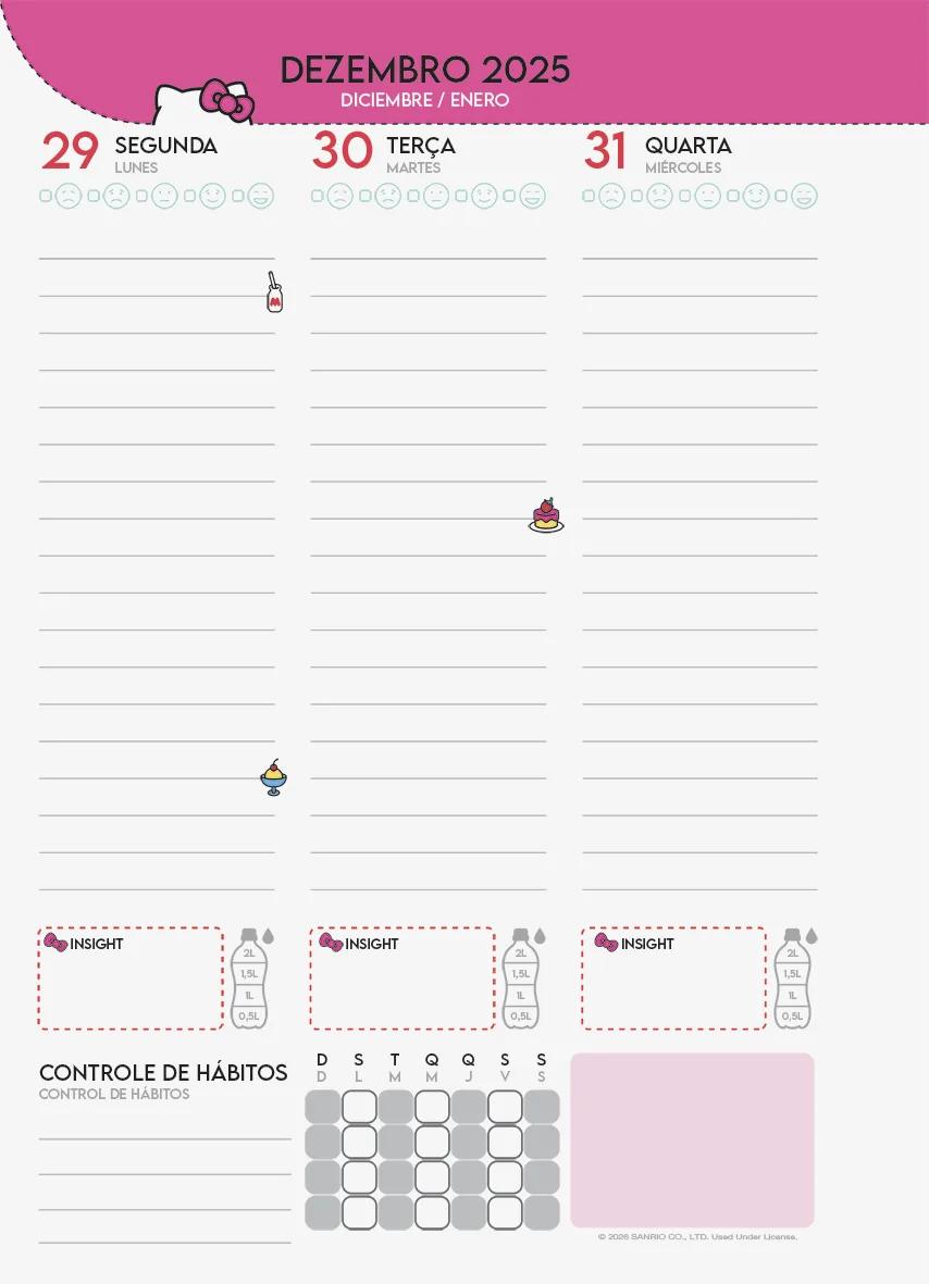 AGENDA PLANEJAMENTO LOMBADA QUADRADA 175X242MM - HELLO KITTY — miniatura 5