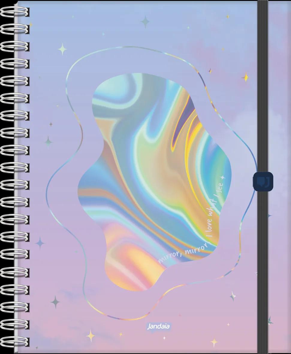 CADERNO UNIVERSITÁRIO CAPA DURA 80 FOLHAS NEO - HOLOGRAFICA