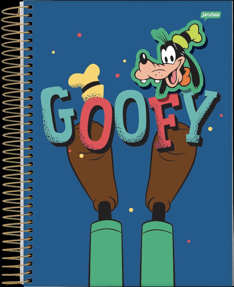 CADERNO ESPIRAL UNIVERSITÁRIO CAPA DURA 10 MATÉRIAS 160 FOLHAS - GOOFY