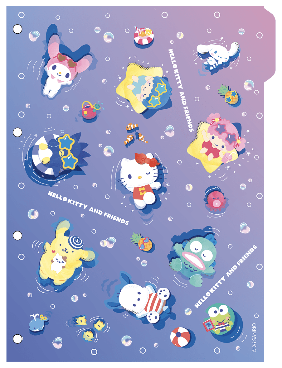 CADERNO ARGOLADO UNIVERSITÁRIO 80 FOLHAS - HELLO KITTY & AMIGOS BUBBLE — miniatura 2