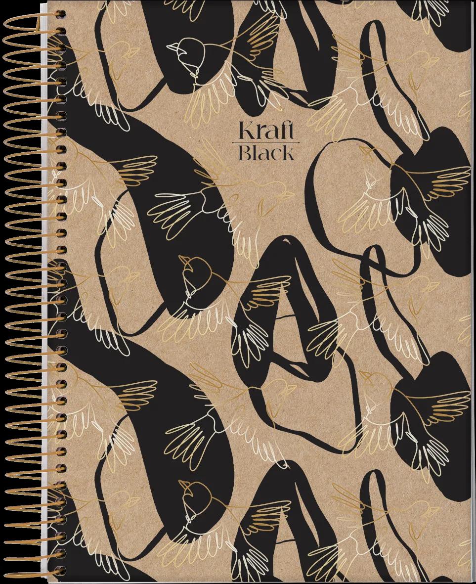 CADERNO ESPIRAL UNIVERSITÁRIO CAPA DURA 10 MATÉRIAS 160 FOLHAS - KRAFT BLACK — miniatura 3