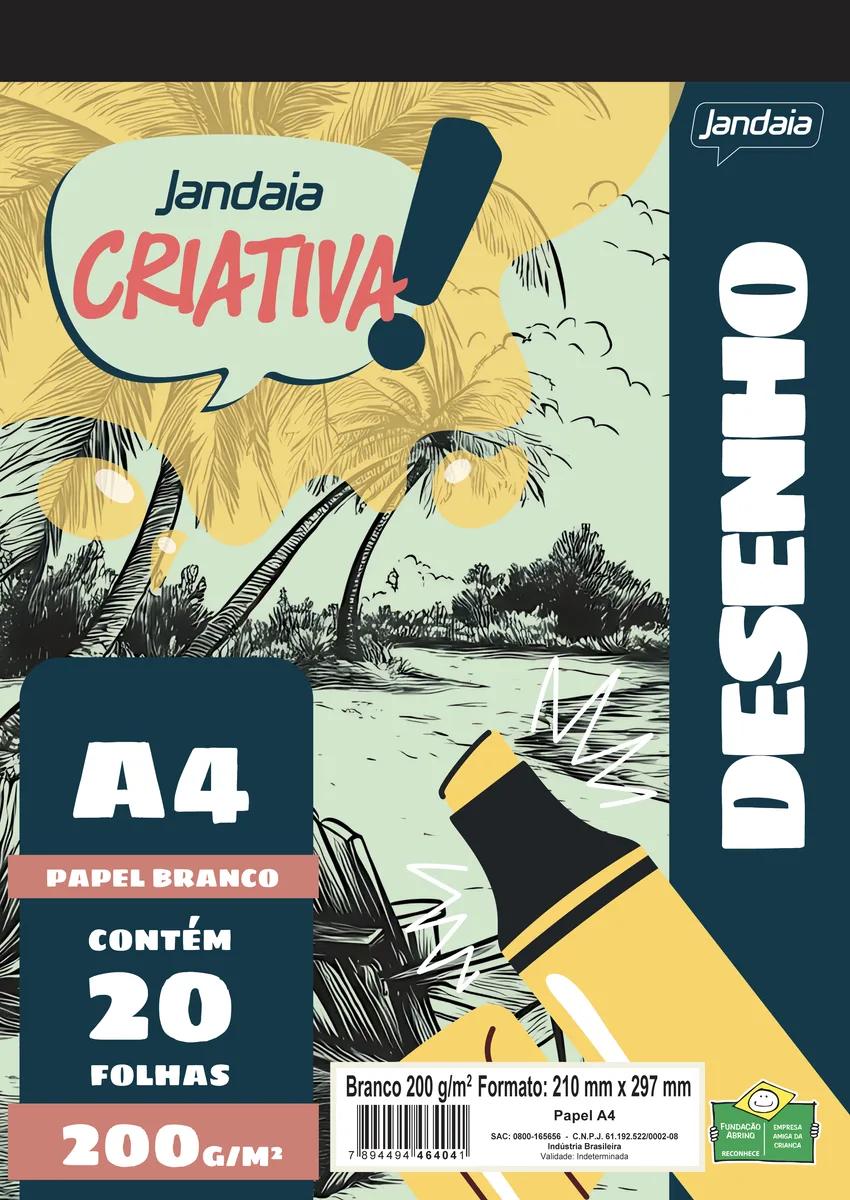 BLOCO DE DESENHO A4 - JANDAIA CRIATIVA