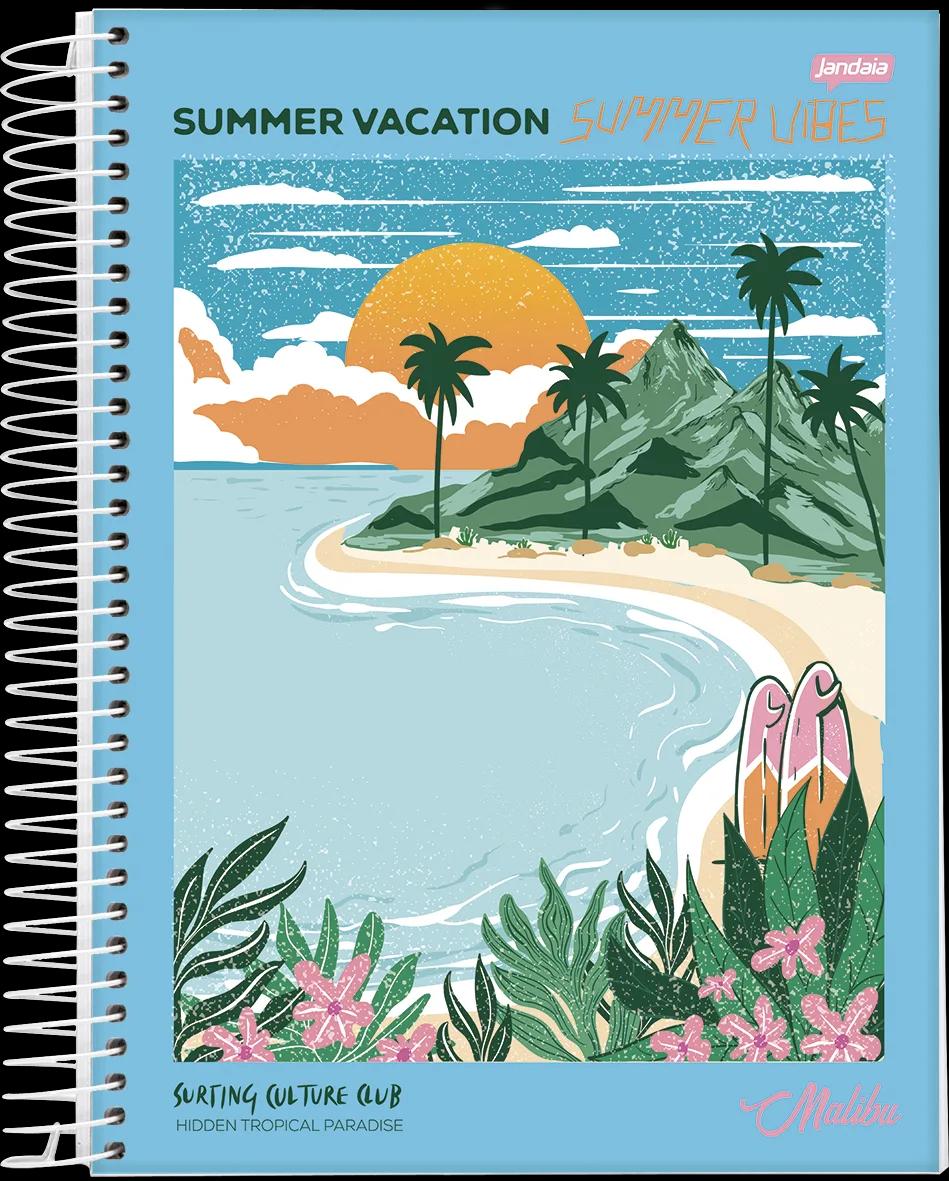 CADERNO ESPIRAL 1/4 CAPA DURA 80 FOLHAS - CALI E MALIBU — miniatura 3