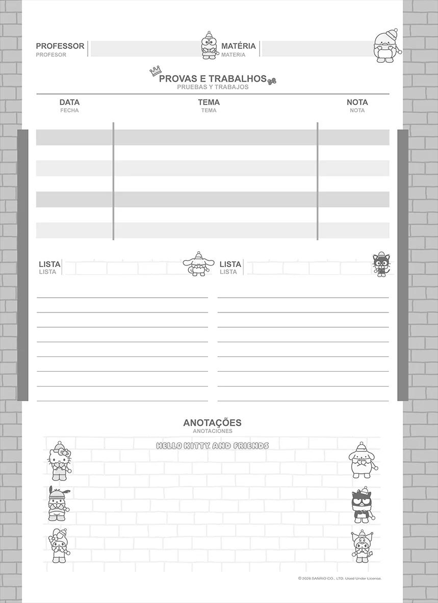 CADERNO ESPIRAL UNIVERSITÁRIO CAPA DURA 01 MATÉRIA 80 FOLHAS - HELLO KITTY & AMIGOS — miniatura 14