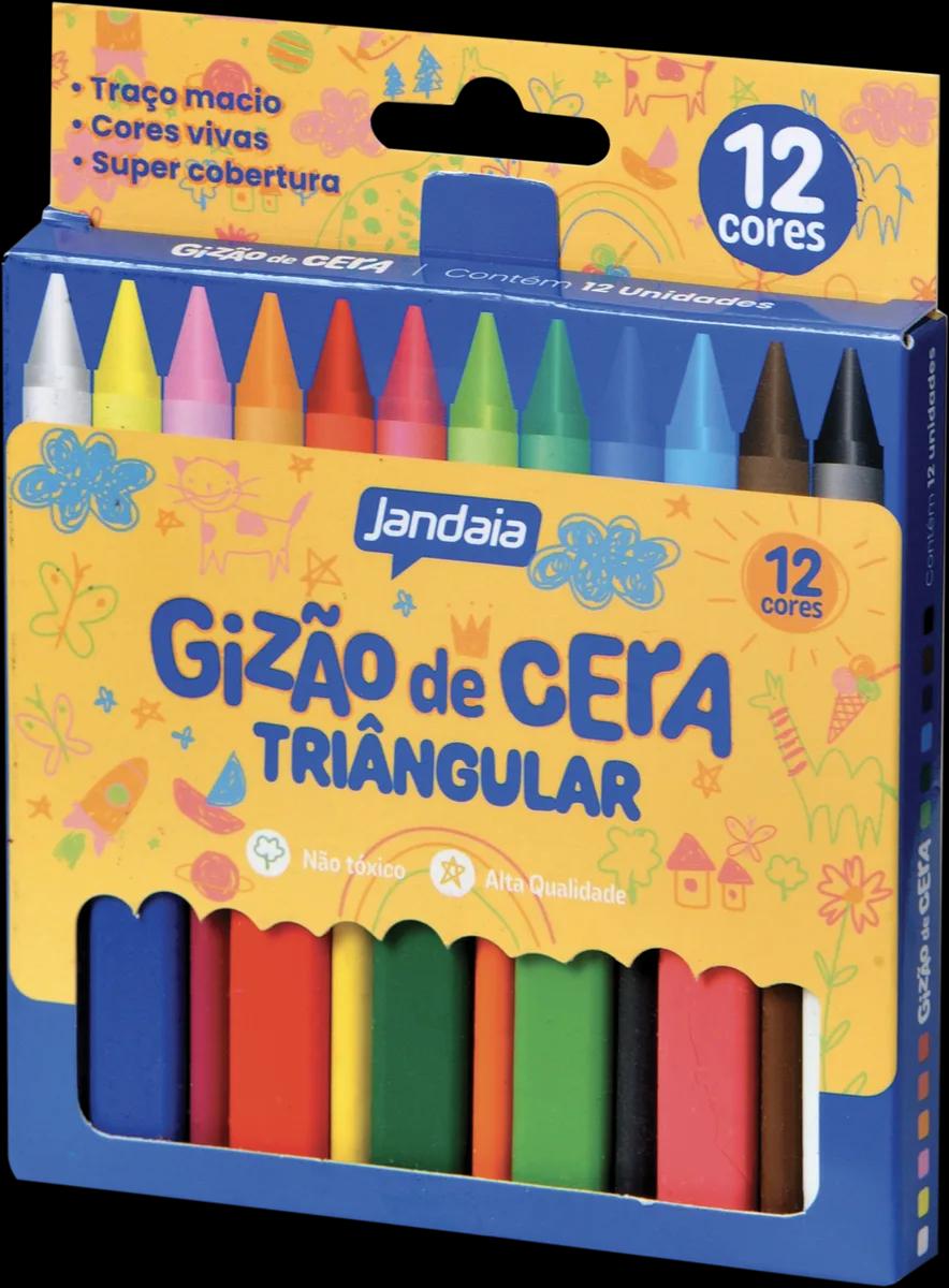 GIZAO DE CERA 12 CORES TRIANGULAR - JANDAIA