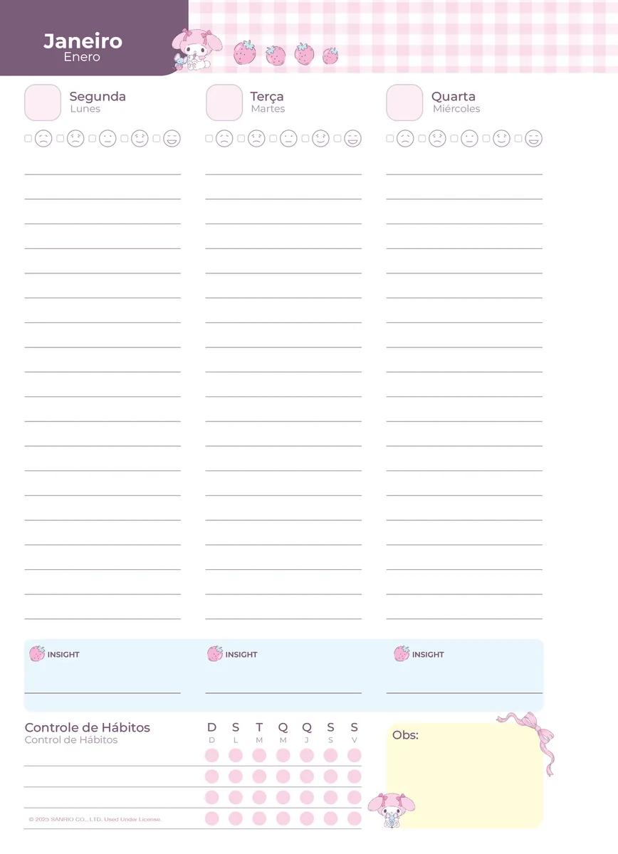 AGENDA PLANEJAMENTO ESPIRAL 175X242MM - MY MELODY