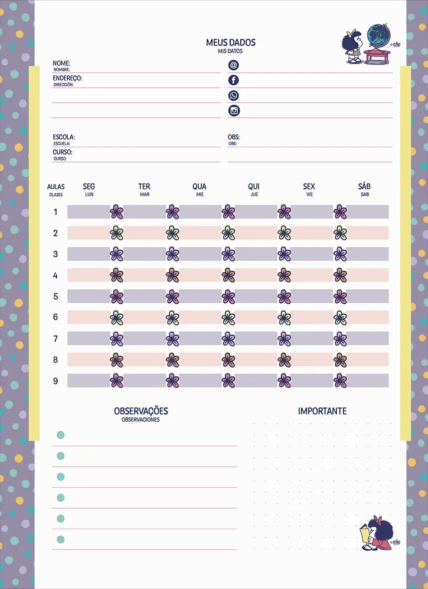 CADERNO ESPIRAL UNIVERSITÁRIO CAPA DURA 01 MATÉRIA 80 FOLHAS - MAFALDA — miniatura 10