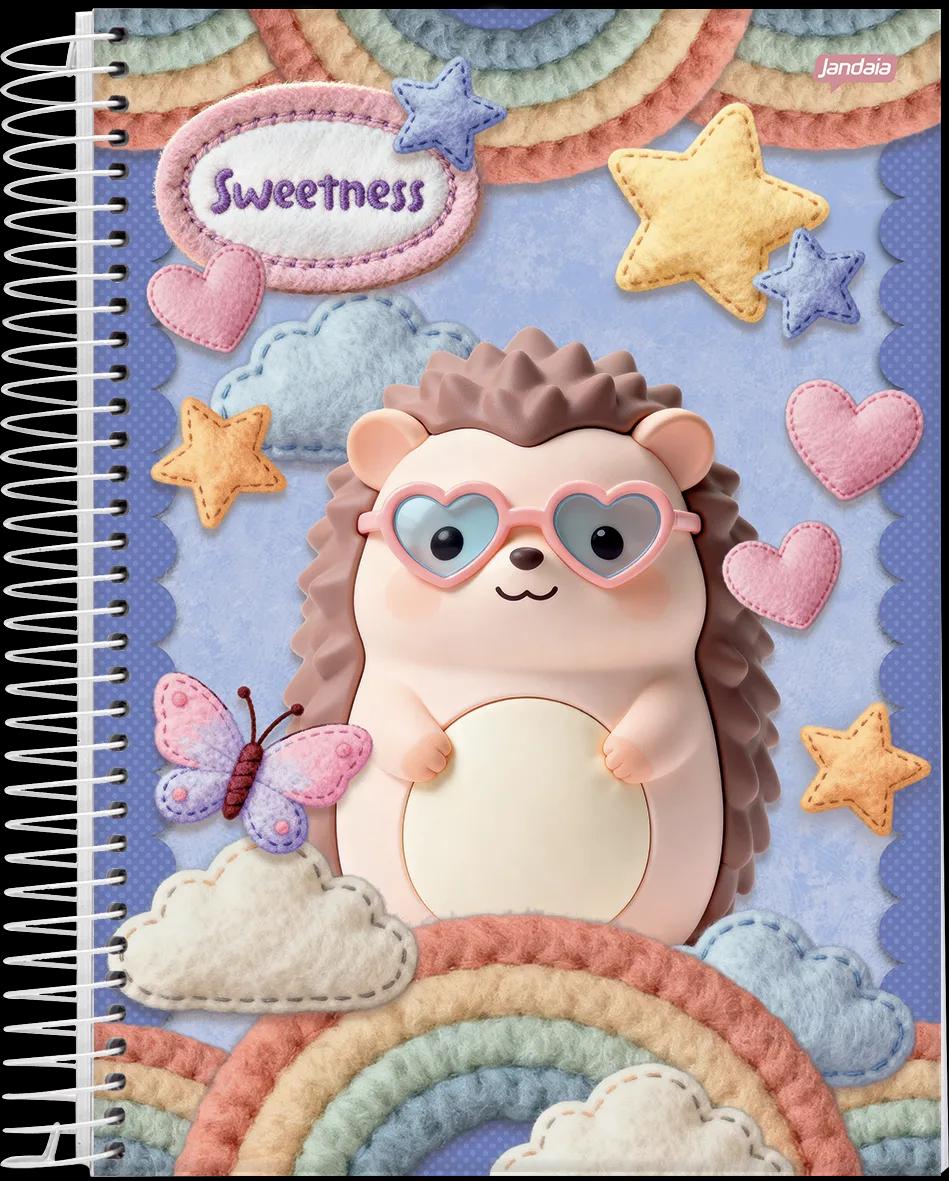 CADERNO ESPIRAL UNIVERSITÁRIO CAPA DURA 10 MATÉRIAS  160  FOLHAS -  SWEETNESS — miniatura 2