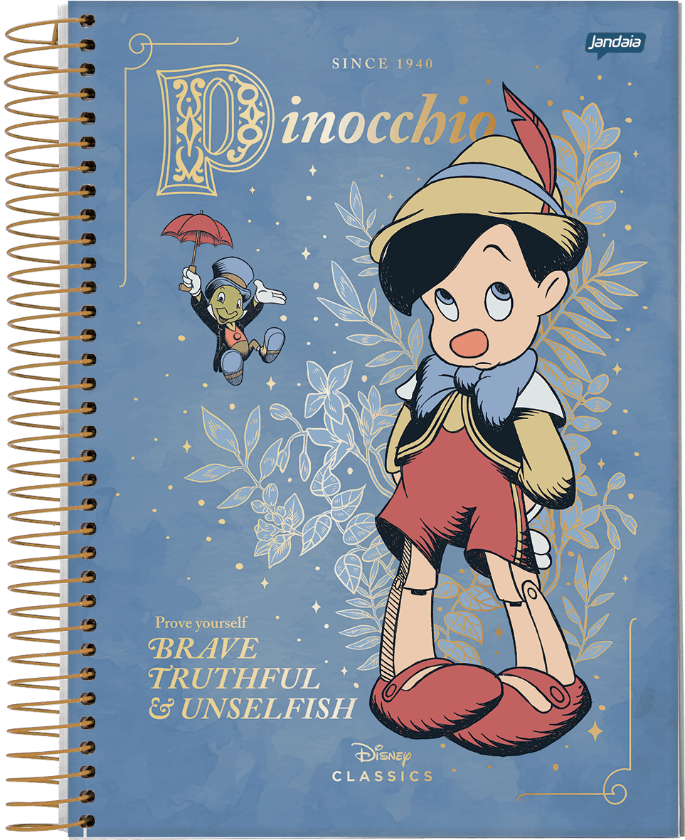 CADERNO ESPIRAL UNIVERSITÁRIO CAPA DURA 01 MATÉRIA 80 FOLHAS - DISNEY CLÁSSICOS