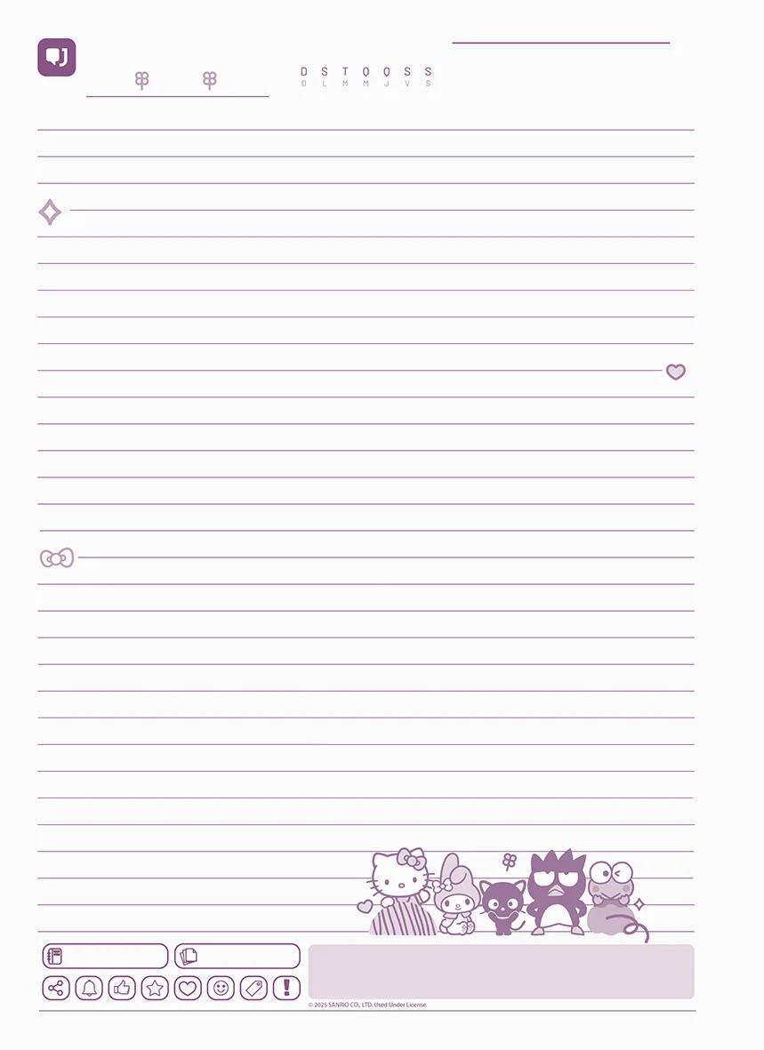 CADERNO ESPIRAL UNIVERSITÁRIO CAPA DURA 10 MATÉRIAS 160 FOLHAS - HELLO KITTY & AMIGOS BUBBLE