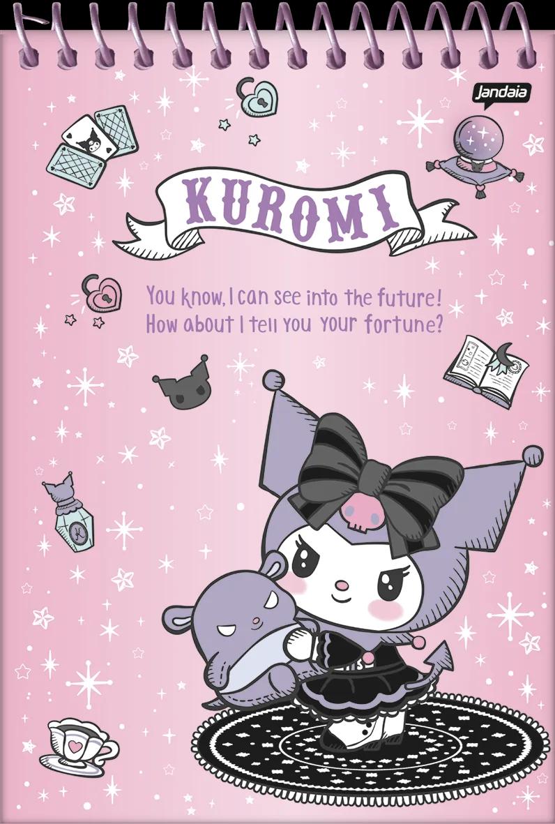 CADERNETA APONTAMENTO ESPIRAL CAPA DURA 80 FOLHAS - KUROMI