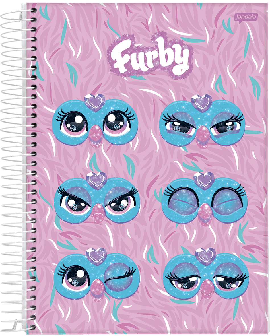 CADERNO ESPIRAL UNIVERSITÁRIO CAPA DURA 01 MATÉRIA 80 FOLHAS - FURBY — miniatura 2