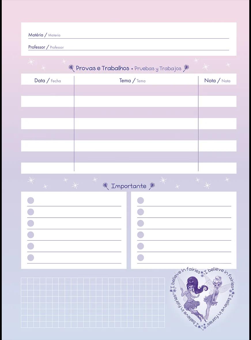 CADERNO ESPIRAL UNIVERSITÁRIO CAPA DURA 10 MATÉRIAS 160 FOLHAS - FADAS DISNEY — miniatura 10