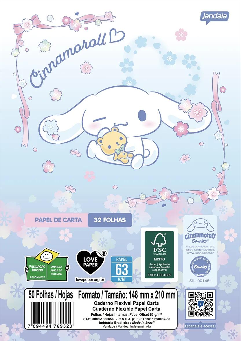 CADERNO FLEXÍVEL PAPEL CARTA - CINNAMOROLL
