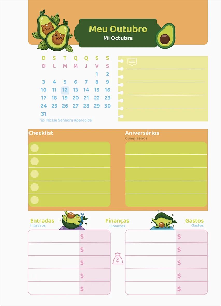 AGENDA DIÁRIA LOMBADA QUADRADA 117X162MM 112FLS - AVOCADO — miniatura 4