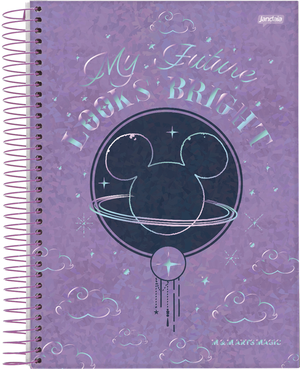 CADERNO ESPIRAL UNIVERSITÁRIO CAPA DURA 01 MATÉRIA 80 FOLHAS - MICKEY ARTS MAGIC — miniatura 4