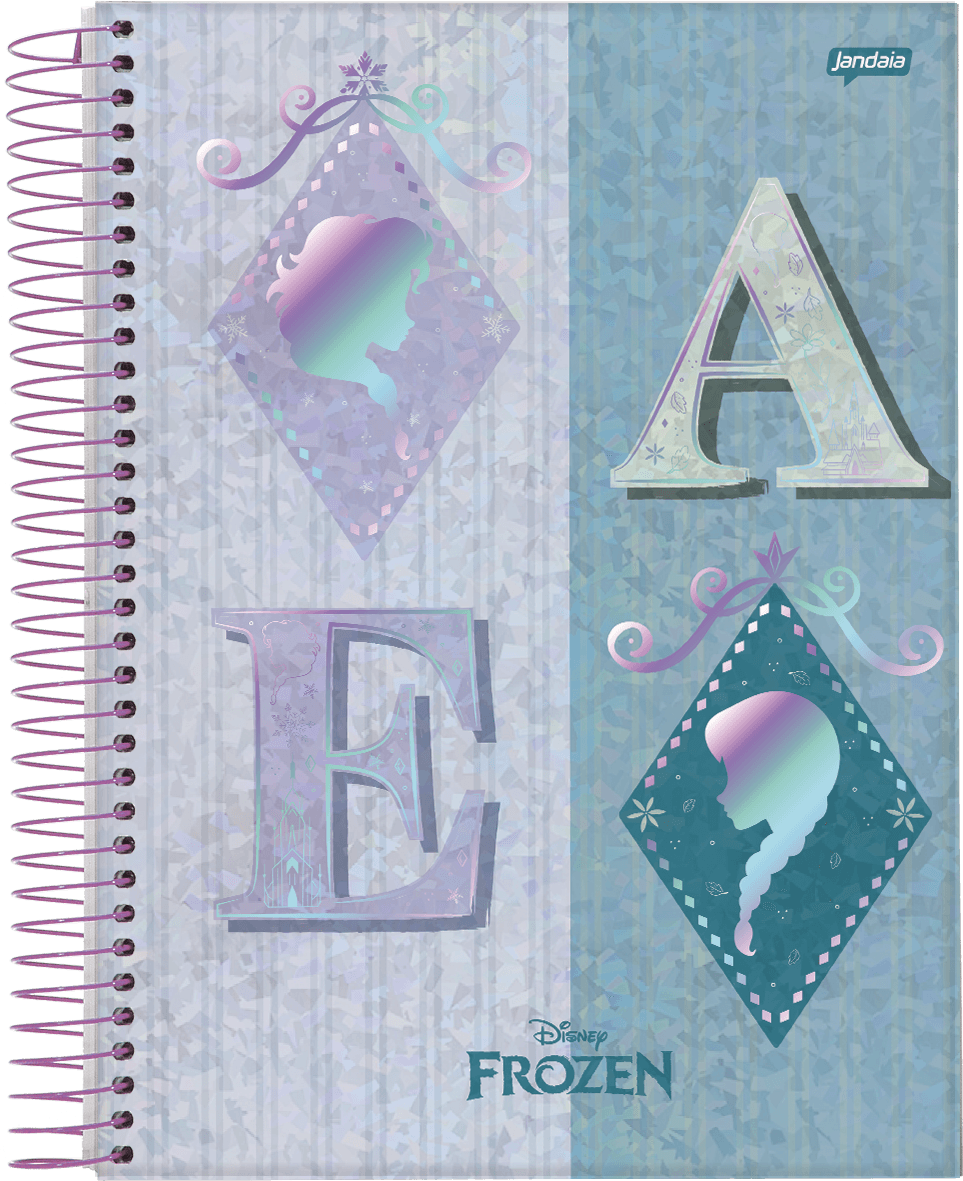 CADERNO ESPIRAL UNIVERSITÁRIO CAPA DURA 01 MATÉRIA 80 FOLHAS - FROZEN — miniatura 2