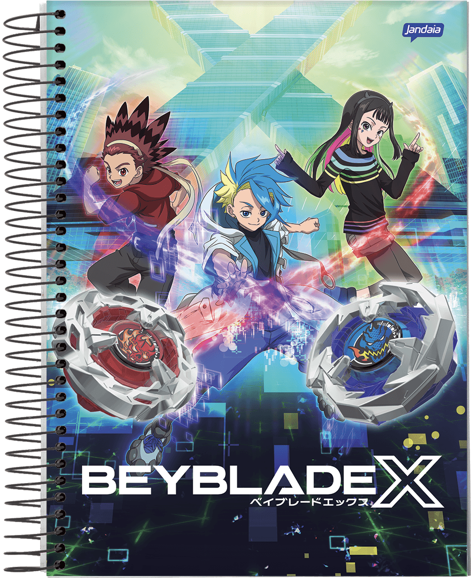 CADERNO ESPIRAL UNIVERSITÁRIO CAPA DURA 10 MATÉRIAS 160 FOLHAS - BEYBLADE — miniatura 3