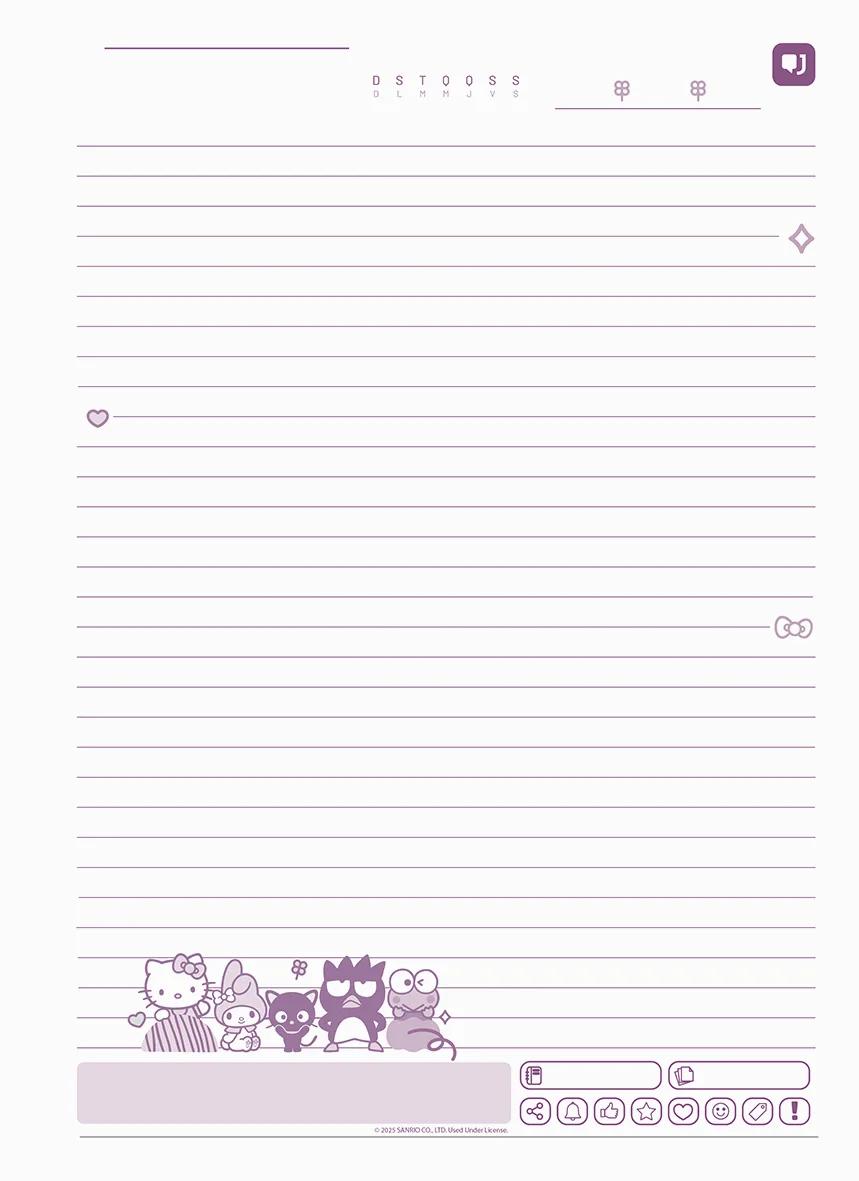 CADERNO ESPIRAL UNIVERSITÁRIO CAPA DURA 01 MATÉRIA 80 FOLHAS - HELLO KITTY & AMIGOS — miniatura 2