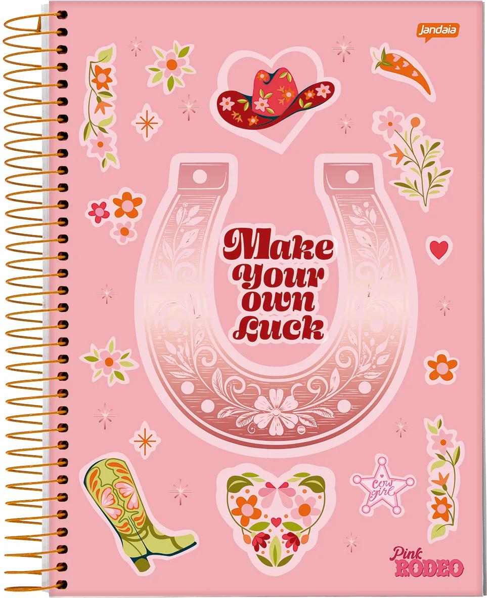 CADERNO ESPIRAL UNIVERSITÁRIO CAPA DURA 10 MATÉRIAS 160 FOLHAS - PINK RODEO — miniatura 4