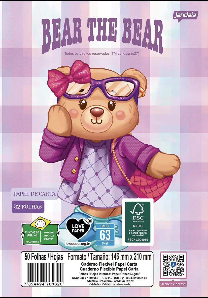 CADERNO FLEXÍVEL PAPEL CARTA - BEAR THE BEAR