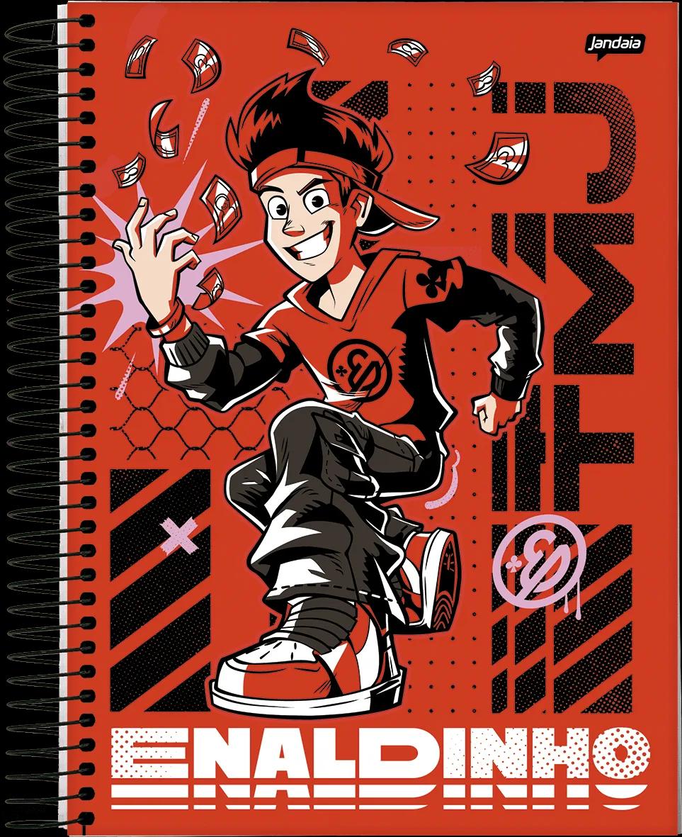 CADERNO ESPIRAL CAPA DURA 1/4 80 FOLHAS - ENALDINHO — miniatura 3