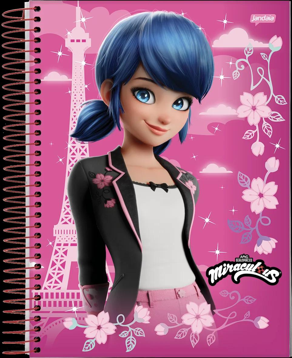 CADERNO ESPIRAL UNIVERSITÁRIO CAPA DURA 01 MATÉRIA 80 FOLHAS - MIRACULOUS — miniatura 6