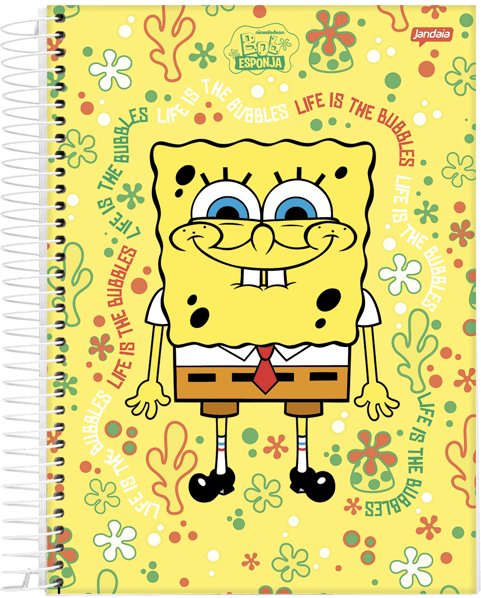 CADERNO ESPIRAL UNIVERSITÁRIO CAPA DURA 01 MATÉRIA 80 FOLHAS - BOB ESPONJA — miniatura 2
