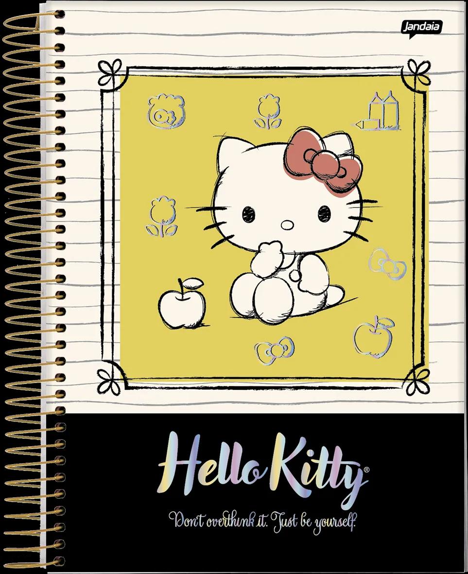 CADERNO ESPIRAL CAPA DURA 10 MATÉRIAS COLLEGE - HELLO KITTY