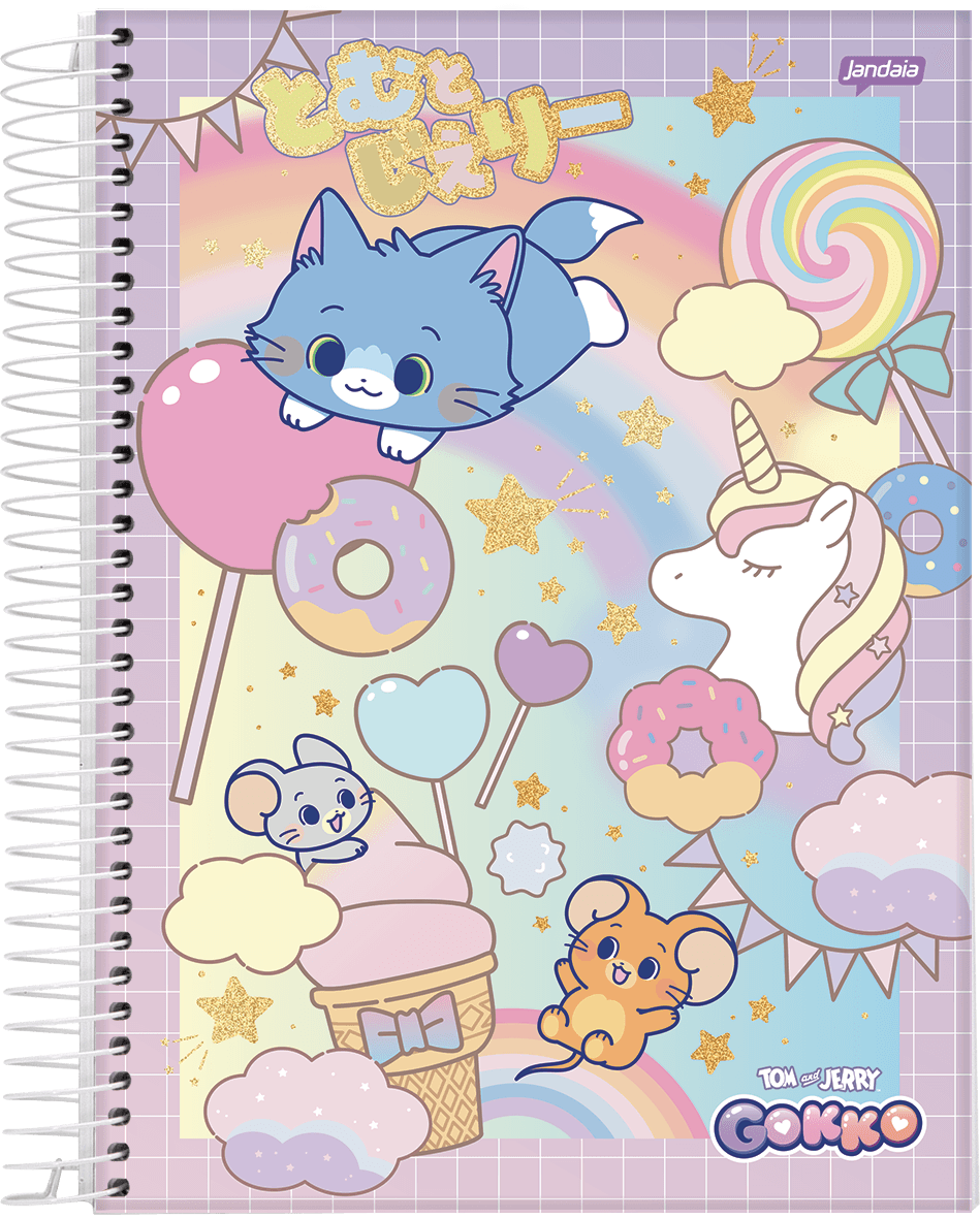 CADERNO ESPIRAL UNIVERSITÁRIO CAPA DURA 01 MATÉRIA 80 FOLHAS - GOKKO: TOM & JERRY — miniatura 2