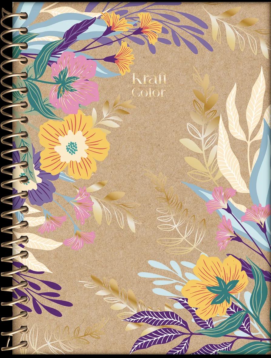 CADERNO ESPIRAL CAPA DURA 10 MATÉRIAS COLLEGE - KRAFT COLOR — miniatura 3