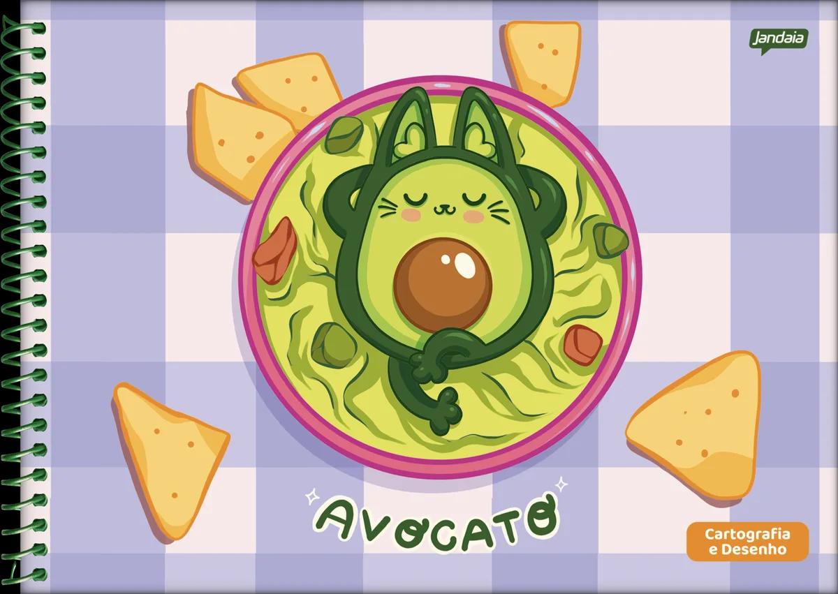 CADERNO ESPIRAL CAPA DURA 80 FOLHAS CARTOGRAFIA - AVOCADO