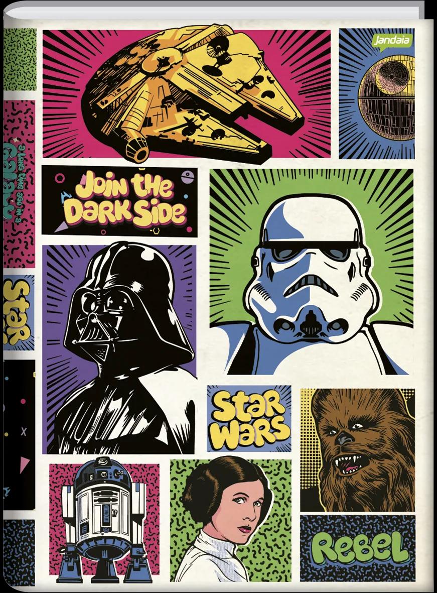 CADERNO BROCHURA CAPA DURA 1/4 80 FOLHAS - STAR WARS