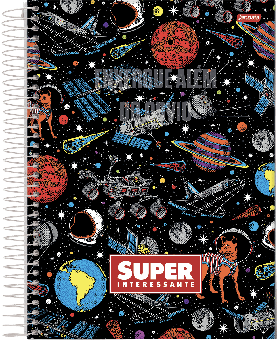 CADERNO ESPIRAL UNIVERSITÁRIO CAPA DURA 01 MATÉRIA 80 FOLHAS - SUPER INTERESSANTE — imagem 1