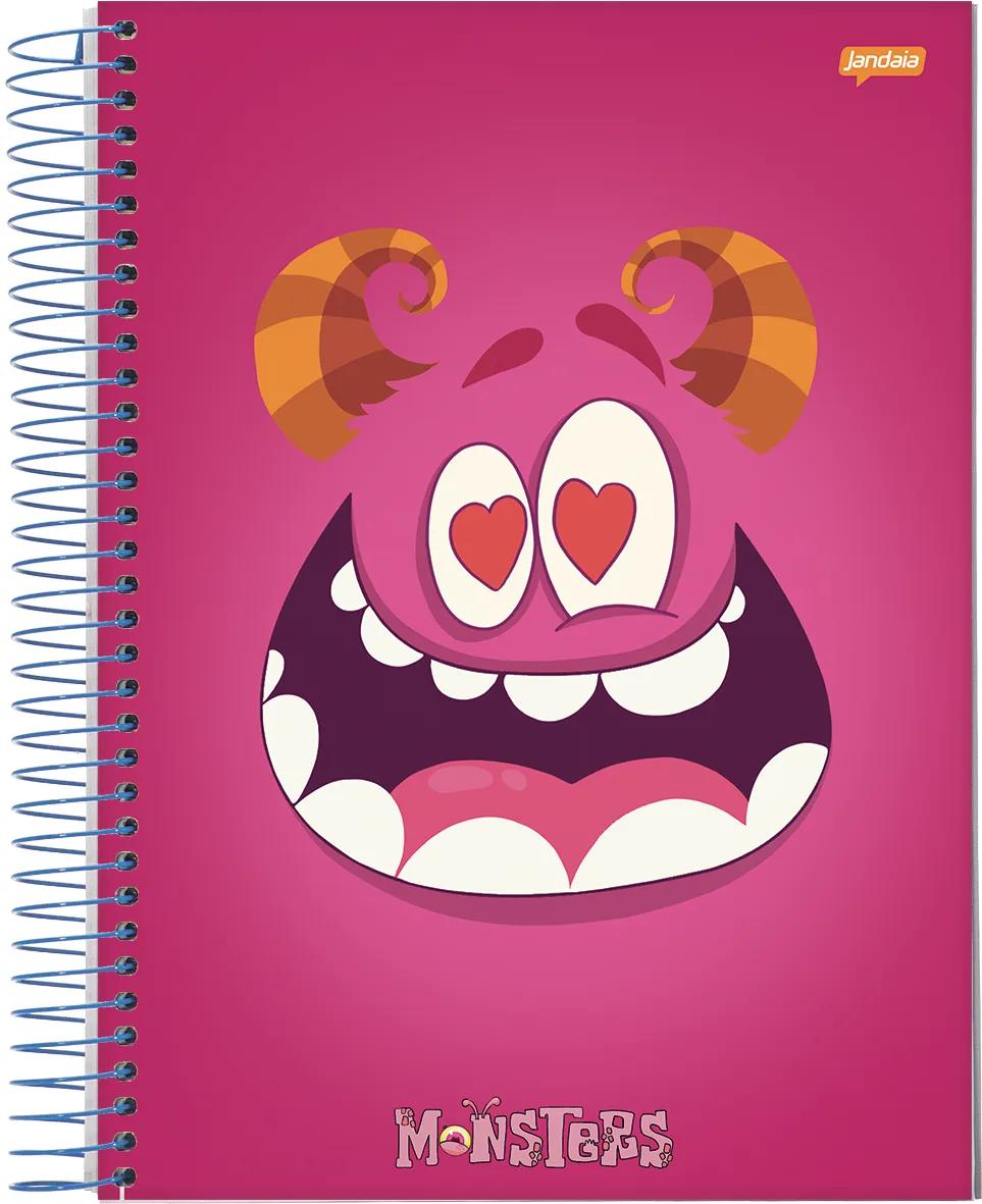 CADERNO ESPIRAL UNIVERSITÁRIO CAPA DURA 15 MATÉRIAS 240 FOLHAS - MONSTERS