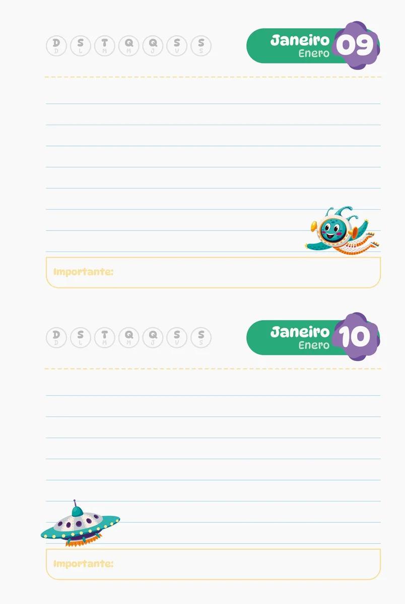 AGENDA PERMANENTE 134X200MM 96FLS - GALAXY CLUB SPACE — miniatura 6