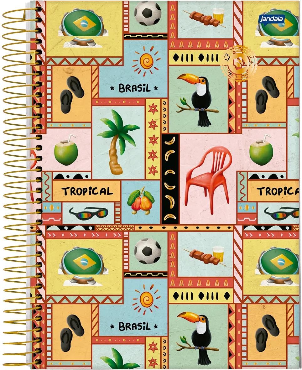 CADERNO ESPIRAL UNIVERSITÁRIO CAPA DURA 15 MATÉRIAS 240 FOLHAS - PASSAPORTE BRASIL — miniatura 3