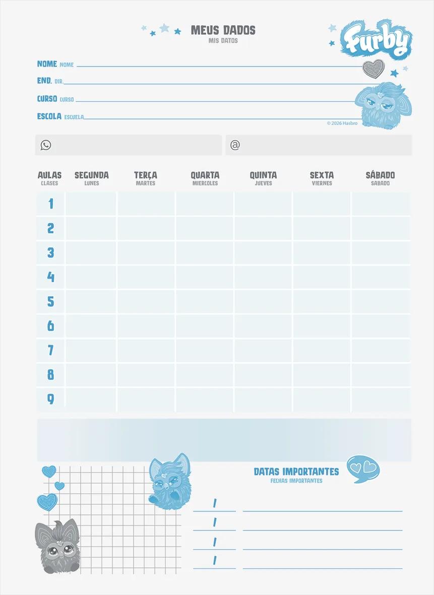 CADERNO ESPIRAL UNIVERSITÁRIO CAPA DURA 01 MATÉRIA 80 FOLHAS - FURBY — miniatura 9