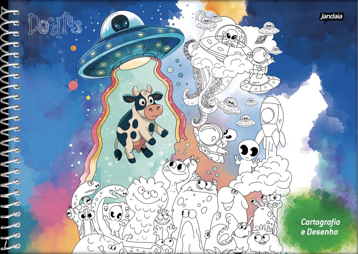 CADERNO ESPIRAL CAPA DURA 80 FOLHAS CARTOGRAFIA - DOODLES — miniatura 2