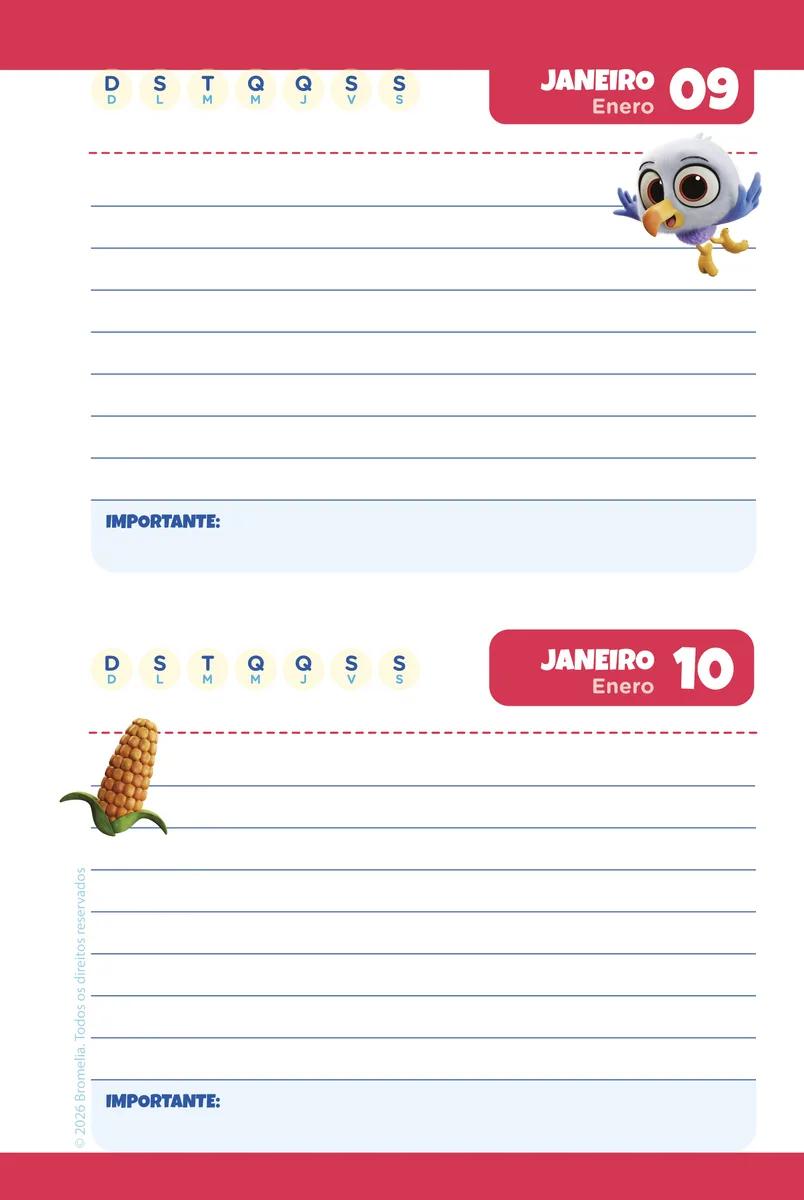 AGENDA PERMANENTE 134X200MM - GALINHA PINTADINHA — miniatura 9
