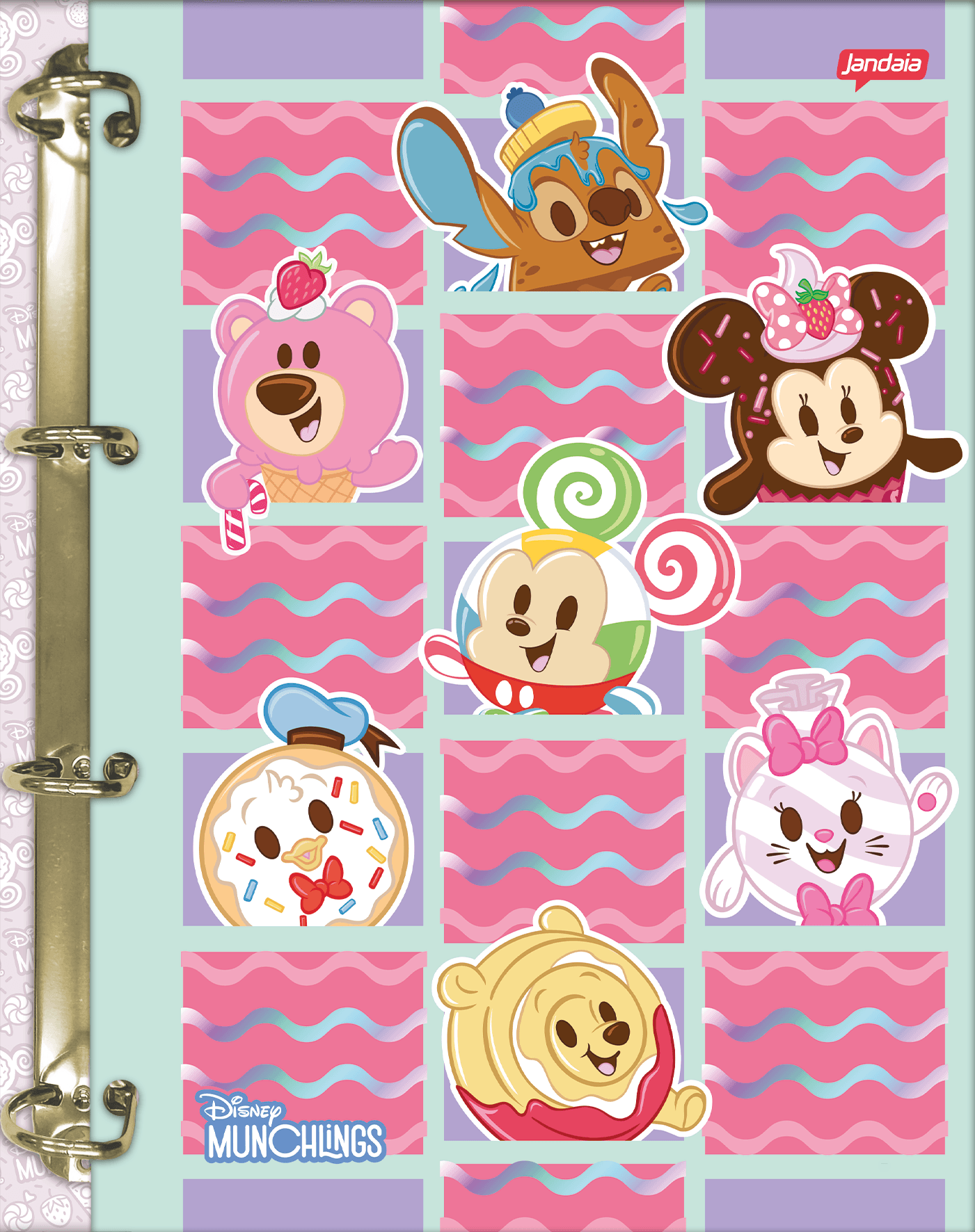 CADERNO COLLEGE CAPA DURA 80 FOLHAS ARGOLADO - DISNEY MUNCHLINGS