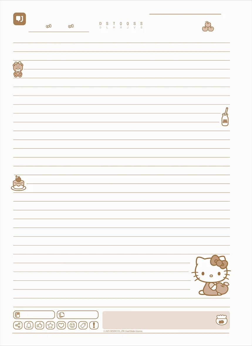 CADERNO ESPIRAL CAPA DURA 1/4 80 FOLHAS - HELLO KITTY — miniatura 6