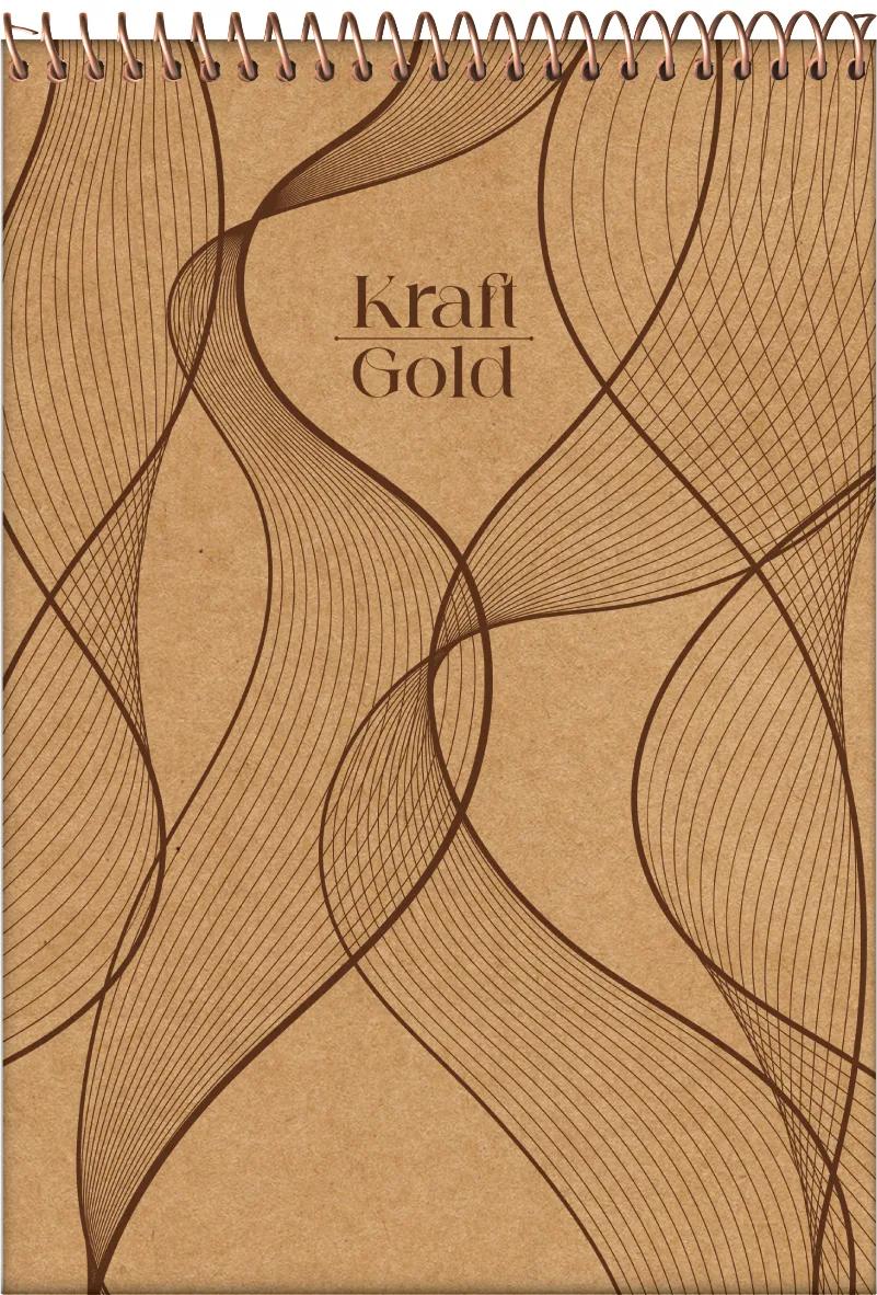 CADERNETA APONTAMENTO ESPIRAL CAPA DURA 80 FOLHAS - KRAFT GOLD — miniatura 2