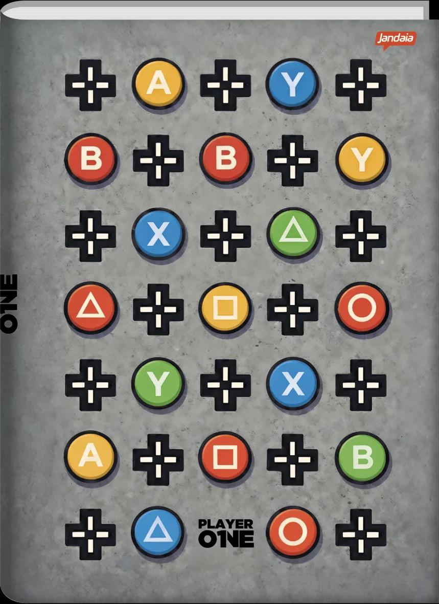 CADERNO BROCHURA 1/4 CAPA DURA 80 FOLHAS - PLAYER ONE — miniatura 2