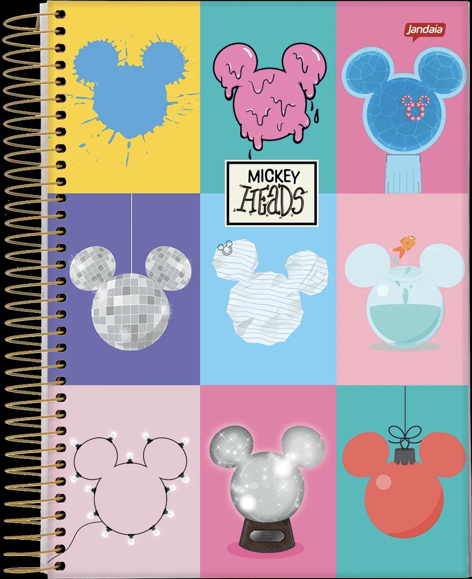 CADERNO ESPIRAL UNIVERSITÁRIO CAPA DURA 10 MATÉRIAS 160 FOLHAS - MICKEY HEADS — miniatura 7