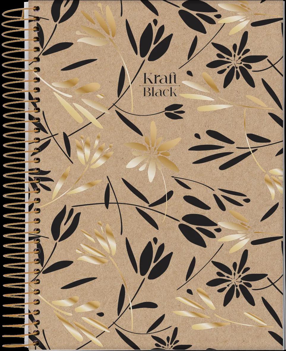CADERNO ESPIRAL UNIVERSITÁRIO CAPA DURA 10 MATÉRIAS 160 FOLHAS - KRAFT BLACK — miniatura 2
