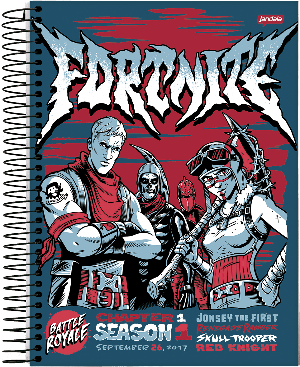 CADERNO ESPIRAL UNIVERSITÁRIO CAPA DURA 15 MATÉRIAS 240 FOLHAS - FORTNITE — miniatura 4